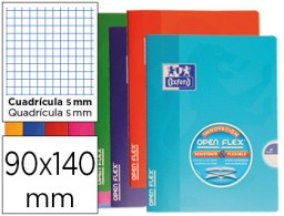Libreta escolar Oxford Openflex 90x140mm. 48h 90g/m² c/5mm. tapa flexible colores surtidos